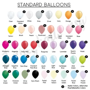 11 Inch Standard Coloured Balloons - Uninflated