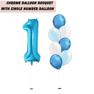 Chrome Balloon Bouquet - with Single Giant Number Balloon