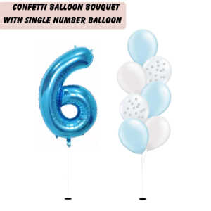 Confetti Balloon Bouquet - with Single Giant Number Balloon