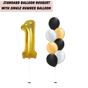 Standard Balloon Bouquet – with Single Giant Number Balloon