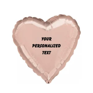 Personalised 18 Inch Heart Foil Balloon - Rose Gold