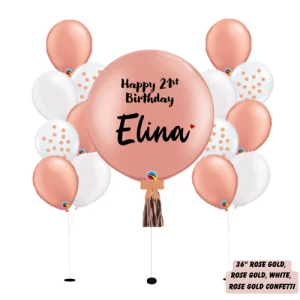 Confetti Balloon Bouquets – with 36″ Personalised Latex Balloon