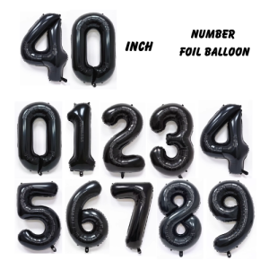 40 Inch Giant Helium Number Balloons - Black