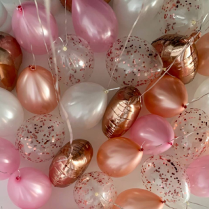 Balloons Bundle - Rose Gold Heart, Rose Gold, Light Pink, Confetti, White