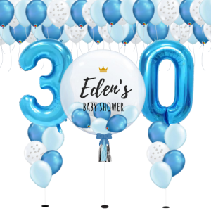 (Package1) Personalised Bubble & Number Helium Balloons