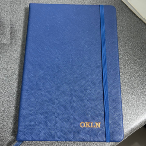 Personalised/Plain A5 PU Saffiano Leather Hard Cover Notebook - Royal Blue