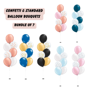 Confetti & Standard Balloon Bouquet - 7 Balloons