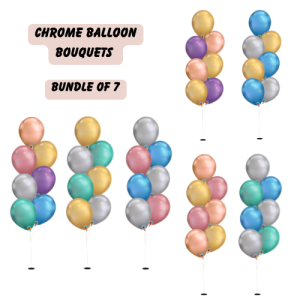 Full Chrome Balloon Bouquet – 7 Balloons
